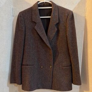Patrick James Wool Blazer Women's Size 14 Brown/Red/Gray Blend
